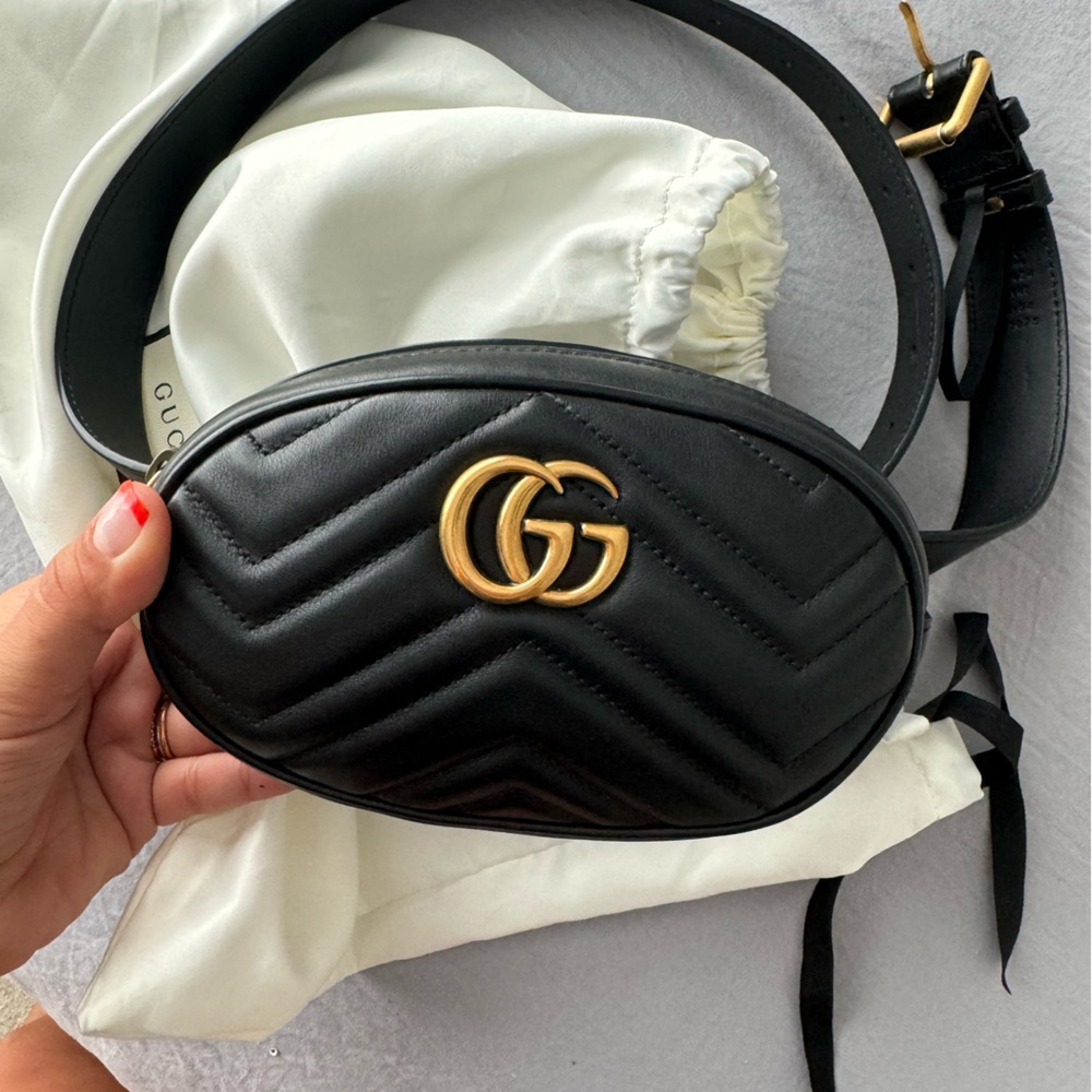SOLD!! Gucci marmont belt bag black size 85